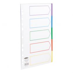 Cheap Stationery Supply of Concord Dividers 5-Part Polypropylene Reinforced Coloured-Tabs 120 Micron A4 White 06801 181796 Office Statationery