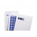 This picture features 100 ACCO Brands Thermal Binding Covers, 1.5mm thick, for GBC Thermal Binding Machines. The front is made of clear PVC while the back has a glossy white finish, measuring A4 size. Ideal for professional presentations or reports.