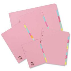 Cheap Stationery Supply of Concord Subject Dividers 10-Part Multipunched 160gsm A4 Assorted 72299/J22 234272 Office Statationery
