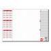 This photograph features a clean white desk pad with a smooth surface, adorned with a subtle print. The pad measures 590x410mm and contains 30 sheets of high-quality, 80gsm office paper. Perfect for organizing and protecting any desk surface.