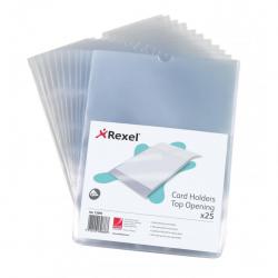 Cheap Stationery Supply of Rexel Clear Card Holder Polypropylene Wipe-clean Top-opening A5 12093 Pack of 25 243966 Office Statationery