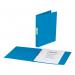 The image is of 10 bright blue ACCO Brands Ring Binders, with 2 O-Rings and a 25mm size, made of semi-rigid polypropylene material. The binders have a Rexel Budget design and are meant for use with A4-sized documents.