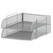 This image features 5 silver mesh letter trays from 5 Star Office. The trays are stackable, scratch-resistant, and designed to hold foolscap-sized documents in a front-load portrait orientation. Perfect for organizing and storing important papers in any office space.