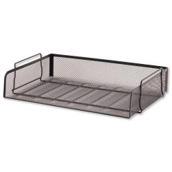 Cheap Stationery Supply of 5 Star Office Mesh Letter Tray Scratch Resistant Stackable Side Load Landscape Foolscap Black 287918 Office Statationery