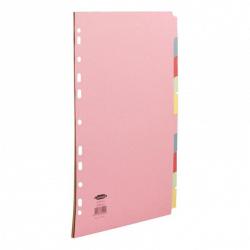Cheap Stationery Supply of Concord Subject Dividers 10-Part Multipunched 160gsm A4 Assorted 72099/J20 Pack of 25 290074 Office Statationery