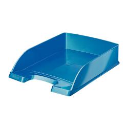 Cheap Stationery Supply of Leitz WOW Letter Tray Stackable Glossy Metallic W245xD380xH70mm Met Blue 52263036 292053 Office Statationery