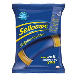 Cheap Stationery Supply of Sellotape Original Golden Tape Roll Non-static Easy-tear Large 18mmx66m 1443252 Pack of 16 293528 Office Statationery