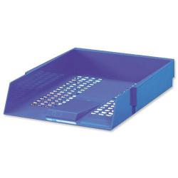 Cheap Stationery Supply of 5 Star Office Letter Tray High-impact Polystyrene Foolscap Blue 295802 Office Statationery