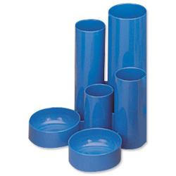 Cheap Stationery Supply of 5 Star Office Desk Tidy with 6 Compartment Tubes Blue 295845 Office Statationery
