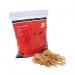 The photo shows a bag filled with 152x6mm 5 Star rubber bands, approximately 141 bands in total, weighing 0.454kg. These rubber bands are perfect for office and home use. The bands are neatly packaged and labeled for easy identification.