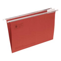 Cheap Stationery Supply of 5 Star Office Suspension File with Tabs and Inserts Manilla 15mm V-base 180gsm Foolscap Red Pack of 50 296921 Office Statationery
