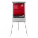 This image features two 5 Star Flipchart Easels & Pads with telescopic legs and a grey trim. The board measures W670xH990mm and the overall dimensions are W700xD82xH1900mm. The easels are sturdy and adjustable, perfect for presentations or brainstorming sessions. The flipchart pads provide plenty of space for writing and drawing. The overall aesthetic is professional and sleek.