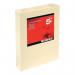 A vibrant, high-quality photograph showcasing 5 Star Office Coloured Copier Paper Multifunctional in light cream. The ream-wrapped 80gsm A4 paper boasts a smooth finish and 500 sheets per pack. Perfect for any printing or copying needs.