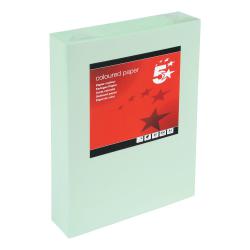 Cheap Stationery Supply of 5 Star Office Coloured Copier Paper Multifunctional Ream-Wrapped 80gsm A4 Light Green 500 Sheets 297617 Office Statationery