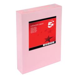 Cheap Stationery Supply of 5 Star Office Coloured Copier Paper Multifunctional Ream-Wrapped 80gsm A4 Light Pink 500 Sheets 297633 Office Statationery