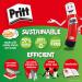 The photo shows six Henkel Glues & Adhesives Pritt Sticks, each weighing 22g, neatly arranged in a pack. The sticks have a smooth, cylindrical shape and are white in color. The packaging is simple and clean, with the brand name prominently displayed. The cap of each stick is twisted open, revealing the adhesive in a light yellow hue. Perfect for everyday use, these Pritt Sticks are a must-have for any workspace.