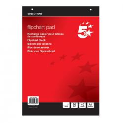 Cheap Stationery Supply of 5 Star Office Flipchart Pad Perforated 40 Sheets A1 Office Statationery