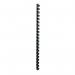 The image shows a pack of 100 black plastic 21-ring binding combs, each 12mm in diameter and capable of binding up to 95 sheets of A4 paper. The combs are from the 5 Star Office range and are branded as Spicers Binding Combs.