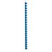 This image features a pack of 100 blue plastic binding combs, each with 21 rings and a capacity of 95 sheets of A4 paper. The combs are 12mm wide and are branded as Spicers 5 Star Office.