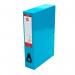 This image shows five blue 5 Star Box Files, designed to hold Foolscap-sized documents. The files are neatly stacked on top of each other, with the branding clearly visible on the front and sides. The files are labeled as 5 Star Office Box Files and have a glossy finish. The contrasting white labeling adds a professional touch to the overall appearance.