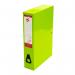 This photo captures five green box files in the Foolscap size from the 5 Star Office brand. Each box file is neatly labeled with the brand name and features a sturdy design with a convenient handle for easy transportation. The vibrant green color adds a pop of color to any workspace. The pack of five ensures plenty of storage for important documents and papers, making these box files an essential organizational tool.