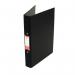 This photograph features 10 black A4 polypropylene 5-star office 2 O-ring binders lined up side by side. The binders have a sleek, professional appearance and are labeled with the 5-star logo. Each binder has a capacity for holding multiple sheets of paper, perfect for organizing important documents.