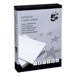 Cheap Stationery Supply of 5 Star Elite Premium Copier Paper Smooth Ream-Wrapped 80gsm A4 White 5 x 500 Sheets 340395 Office Statationery