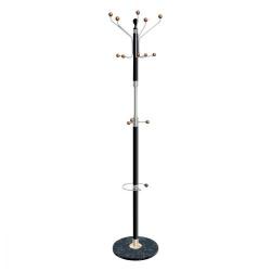 Cheap Stationery Supply of 5 Star Facilities Coat Stand with Umbrella Holder 5 Pegs 5 Hooks Base 380mm Height 1820mm Black/Chrome 344842 Office Statationery