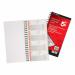 This image shows a 5 star telephone and message book that is wirebound and carbonless. It has 320 notes and 80 pages, and measures 275x150mm. The cover is a 5 star office design.