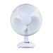 This 12 inch desk fan features a sleek white design and 90-degree oscillation for optimal air circulation. It also has tilt and lock functions, 3-speed settings, and stands at H480mm with a diameter of 305mm. Perfect for any workspace or room that needs a cool breeze.