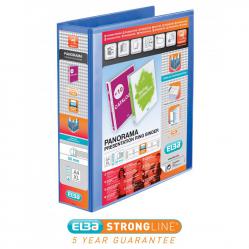 Cheap Stationery Supply of Elba Panorama Presentation Ring Binder PP 4 D-Ring 50mm Capacity A4 Blue 400008431 Pack of 4 36559X Office Statationery