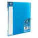 This photo features a vibrant blue ring binder from the Concord brand. It is made of polypropylene and has 2 O-rings with a 15mm size. The binder can hold A4 sized papers and comes in a pack of 10.