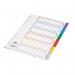The photograph shows a set of six white A4-sized dividers from Pukka Pads Ltd. The dividers are made of durable polypropylene material, with reinforced edges for added strength. Each divider is labeled with a different color tab, making it easy to organize and categorize papers. The dividers are also thick, measuring at 120 microns, making them sturdy and long-lasting. Overall, the dividers appear clean, professional, and perfect for keeping documents organized.
