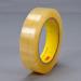 This image features a roll of 3M double sided tape, measuring 19mmx32.9m, with a clear adhesive and long-lasting durability. The tape is Scotch brand and is designed for permanent use.