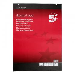 Cheap Stationery Supply of 5 Star Office Meeting Flipchart Pad Perforated 20 Sheets A1 Pack of 5 Office Statationery