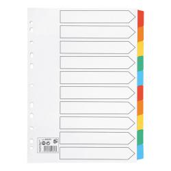 Cheap Stationery Supply of 5 Star Office Subject Dividers 10-Part Multipunched Mylar-reinforced Multicolour-Tabs 150gsm A4 Whites 464351 Office Statationery