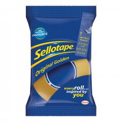 Cheap Stationery Supply of Sellotape Original Golden Tape Roll Non-static Easy-tear Retail Pack 18mmx25m 1443169 Pack of 8 470464 Office Statationery