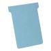 A picture of Nobo T-cards 160gsm with Tab Top 15mm. The top measures W92x and the bottom measures W80x, with a full size of H120mm. In a light blue color, this pack contains 100 cards.