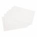 The photo shows a stack of 100 blank 6x4in white record cards from 5 Star Office, neatly arranged in a card indexing system. The cards feature a 5-star rating and are ideal for organizing and storing important information. The clean white color of the cards adds a professional touch. This pack offers plenty of cards for any organizational needs.