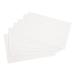 In the photo, there are several stacks of 5 star office record cards arranged neatly in a card indexing system. The record cards are blank and measure 6x4 inches (152x102mm), each one a crisp white color. There are 100 cards in the pack. The organization and quality of the cards is apparent in the picture, showcasing an efficient and professional office supply.