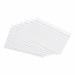 The picture shows a stack of white record cards with a size of 6x4 inches or 152x102mm. Each card is ruled on both sides, with neat, straight lines. The cards are organized in a 5-star card indexing system, with a blue 5-star logo at the top of the stack. There are exactly 100 cards in the pack, creating a thick and sturdy stack. The background of the image is simple and clean, allowing the focus to be on the cards themselves.