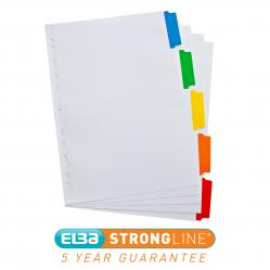 Cheap Stationery Supply of Elba Subject Divider 5-Part Multipunched Mylar-reinforced Multicolour-Tabs 170gsm A4 White 100204963 514228 Office Statationery