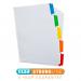 Elba Subject Divider 5-Part Multipunched Mylar-reinforced Multicolour-Tabs 170gsm A4 White Ref 100204963
