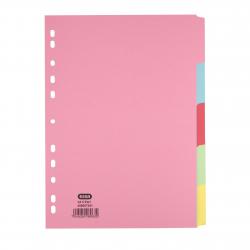 Cheap Stationery Supply of Elba Subject Dividers 5-Part Card Multipunched Recyclable 160gsm A4 Assorted 400007241 514438 Office Statationery