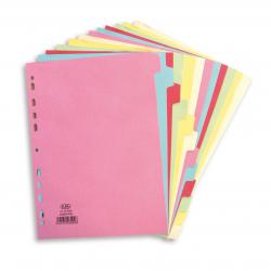 Cheap Stationery Supply of Elba Subject Dividers 12-Part Card Multipunched Recyclable 160gsm A4 Assorted 400007436 514488 Office Statationery