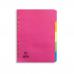 Elba Bright Subject Dividers 5-Part Card Multipunched Recyclable 160gsm A4 Assorted Ref 400008249