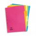 Elba Bright Subject Dividers 5-Part Card Multipunched Recyclable 160gsm A4 Assorted Ref 400008249