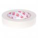 The photo features a pack of 6 double sided display tapes measuring 25mm x 33m, made of polypropylene. The tapes are from the 5 Star brand and have a 5 star rating. They are shown lying on a flat surface, ready to be used.