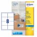 Avery Quick DRY Parcel Labels Inkjet 8 per Sheet 99.1x67.7mm White Ref J8165-25 [200 Labels] 572068