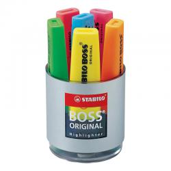 Cheap Stationery Supply of Stabilo Boss Highlighters Chisel Tip 2-5mm Line Set of Six Pens in Pot Assorted 7006 Pack of 6 628233 Office Statationery